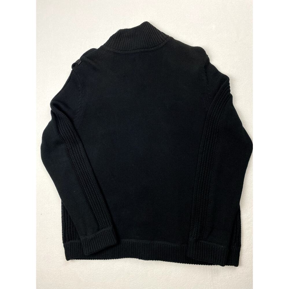 Vintage Lauren Ralph Lauren 1X Cardigan Sweater Black Cotton Button Up Plus Top - Picture 4 of 4